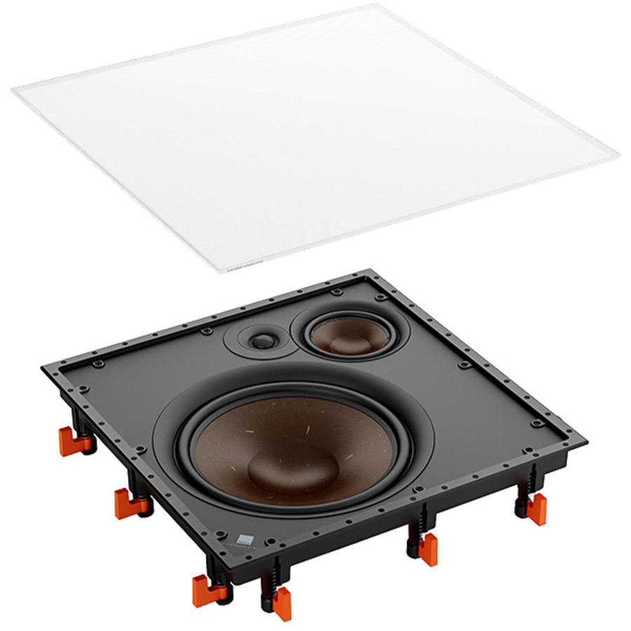 Boxă încastrabilă DALI PHANTOM H-120 cu woofer de 12″ și grilă pătrată albă