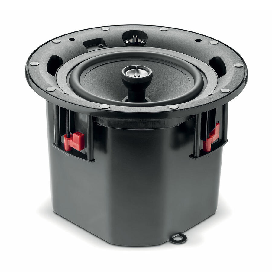 Focal 100 IC8-T UL - boxă încastrabilă în tavan cu grilă albă rotundă, vedere frontală