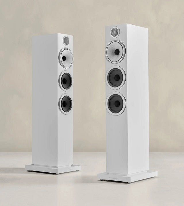 Bowers & Wilkins 704 S3 Boxe de podea - Pereche Satin White, imagine oficială.