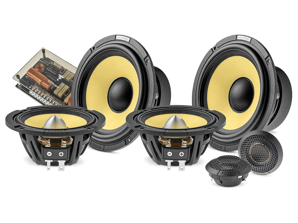 Set boxe auto pe 3 căi Focal ES 165 KX3E cu membrane K2 galbene