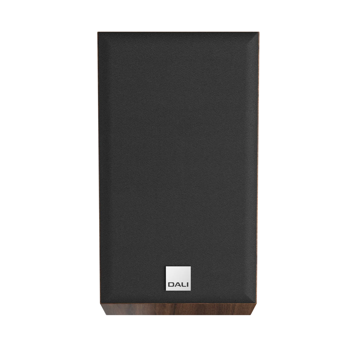 Boxa Dali ALTECO C-1, vedere frontală, culoare nuc, cu grilă neagră. Ideală pentru sistem Dolby Atmos.