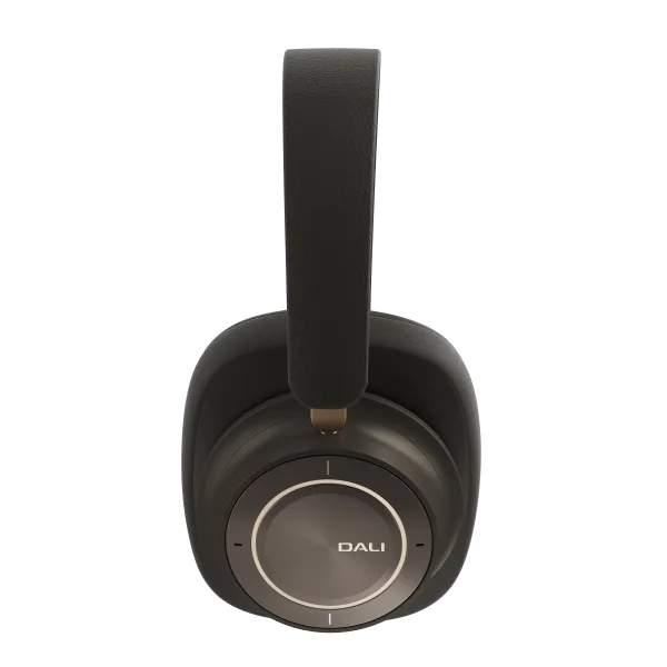 Căști Dali iO-12 Bluetooth, vedere laterală, culoare dark chocolate, cupe mari și bandă lată.