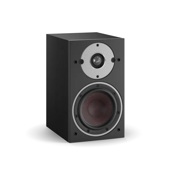 Boxă Dali OBERON 1, culoare Black Ash, vedere frontală. Vizibile: tweeter și woofer pentru sunet clar.#color_black-ash
