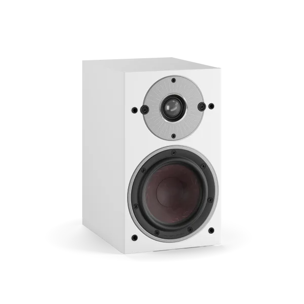 Boxa Dali OBERON 1 albă, vedere frontală, tweeter și woofer vizibile, ideală pentru sisteme audio.