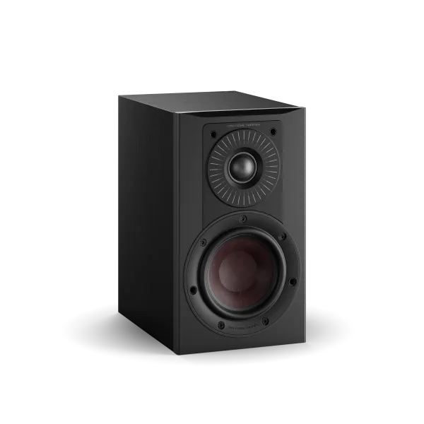 Boxă Dali OPTICON 1 MK2, vedere frontală, finisaj negru ash, tweeter și woofer vizibile.#color_black-ash