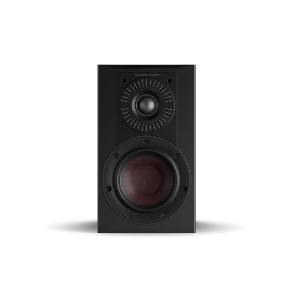 Boxa Dali OPTICON 1 MK2, culoare black ash, vedere frontală, evidențiază tweeterul și wooferul.