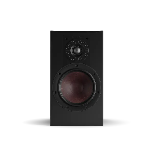 Boxa Dali OPTICON 2 MK2, vedere frontală, culoare Black Ash, cu difuzor de bas și tweeter vizibile.