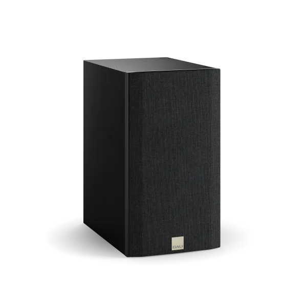 Boxa Dali OPTICON 2 MK2, vedere laterală, culoare negru ash, cu grilaj frontal vizibil.