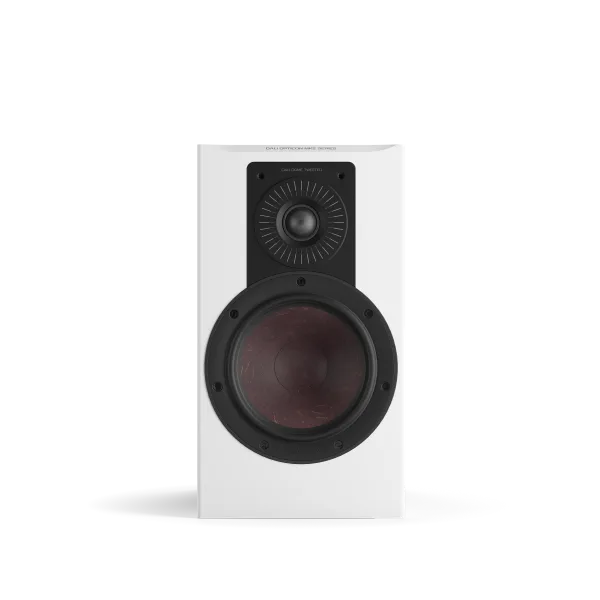 Boxa Dali OPTICON 2 MK2, vedere frontală, culoare alb satin, cu tweeter și woofer vizibile.