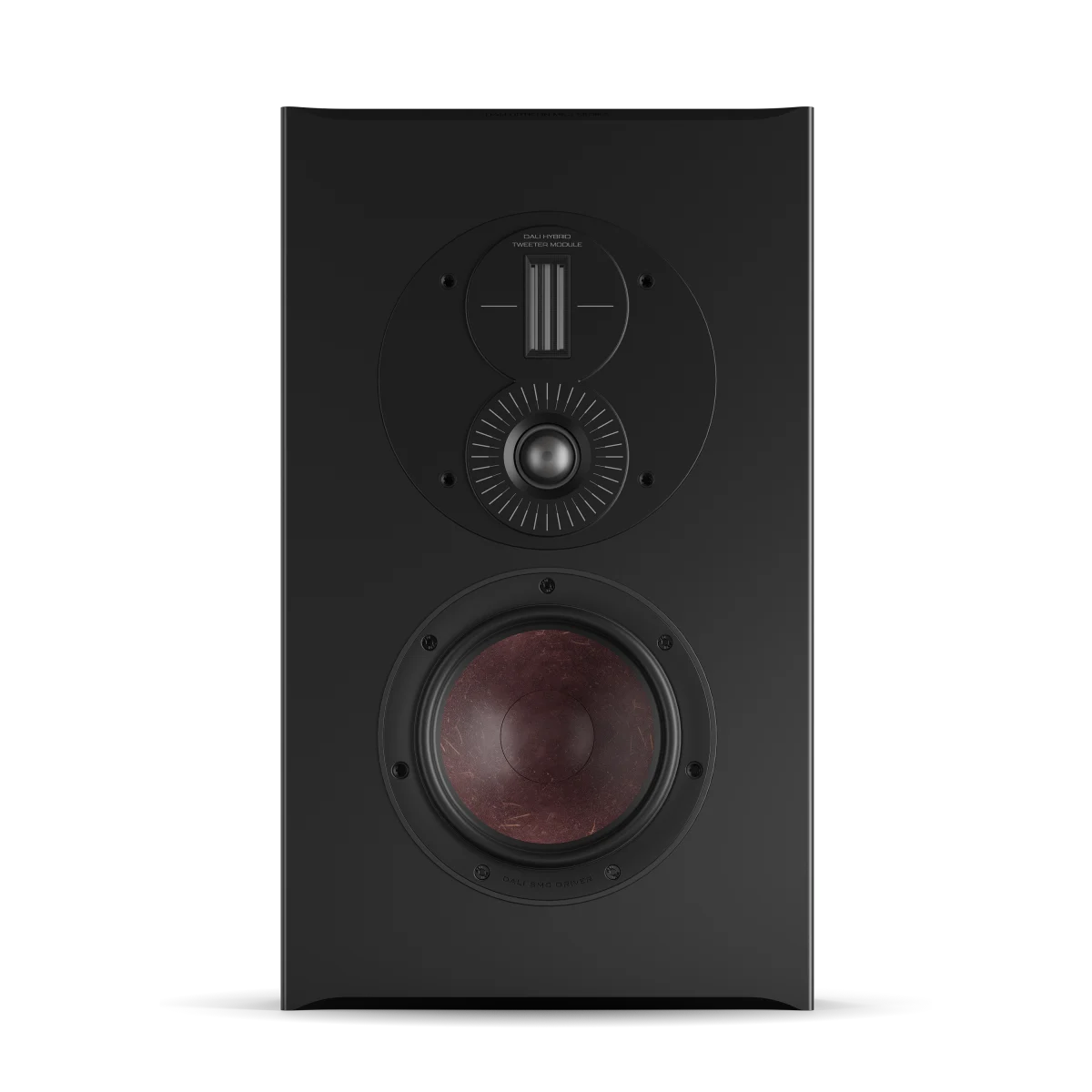 Boxa Dali OPTICON LCR MK2, față, culoare Black Ash, cu tweeter și woofer vizibile, pentru home theater.