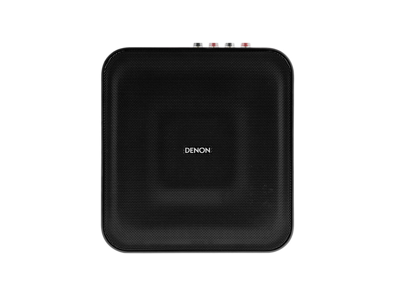 Denon Home Amp, vedere de sus, negru, cu butoane de control vizibile în partea superioară. Amplificator audio.