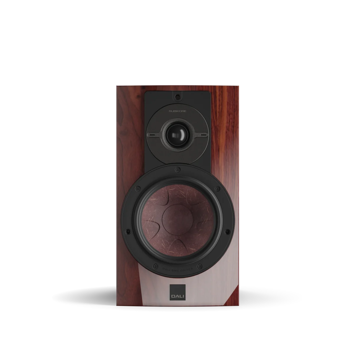 Boxa Dali RUBIKORE 2, față maroon, cu tweeter și woofer vizibile, ideală pentru sisteme audio de înaltă calitate.