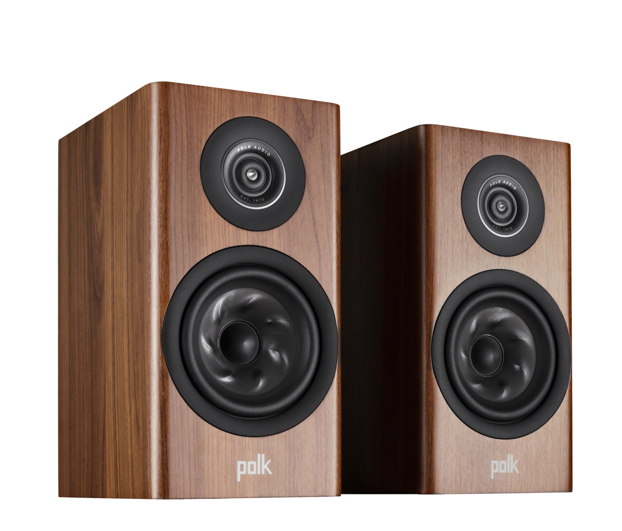 Polk Audio Reserve R200, maro, vedere din dreapta. Difuzoare vizibile, tweeter și woofer distincte.