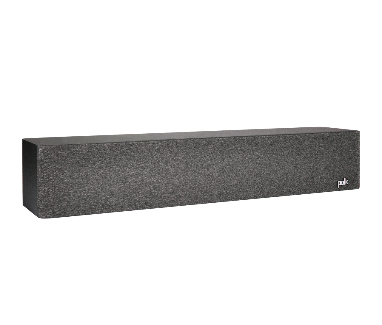 Polk Audio Reserve R350 Boxe centru, negru, vedere din dreapta cu grilaj frontal vizibil.