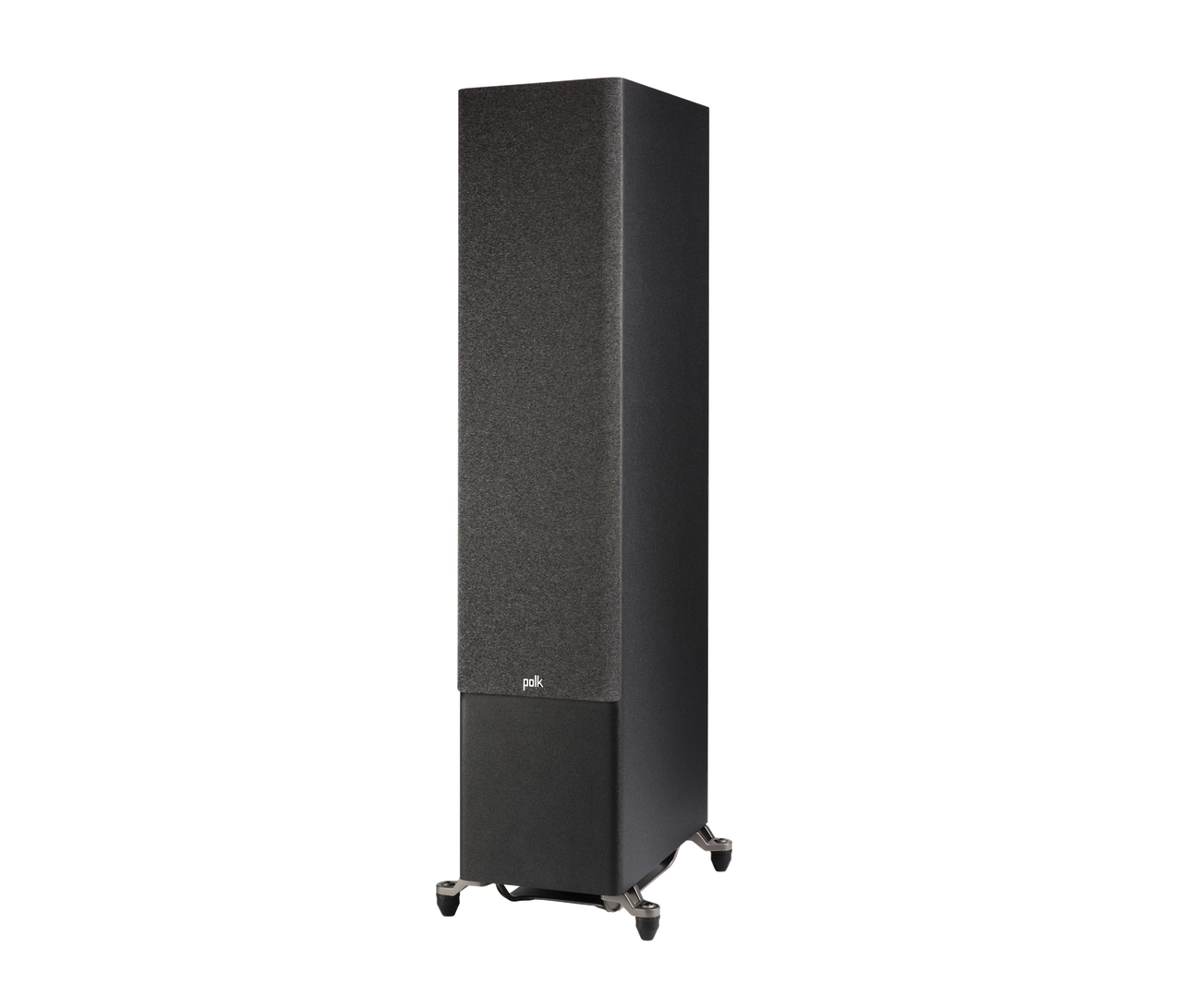 Polk Audio Reserve R700 Boxe de podea, negru, vedere din stânga cu grilaj. Ideal pentru home theater.