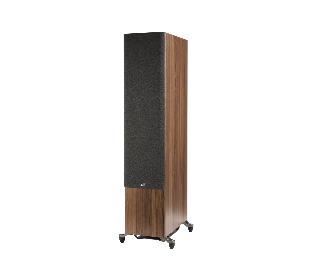 Polk Audio Reserve R700, vedere din stânga, culoare maro, grilaj frontal negru, boxă de podea.