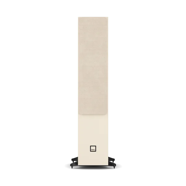 Boxă de podea Dali Sonik 7 culoare stejar natural, vedere frontală cu grilă textilă montată.