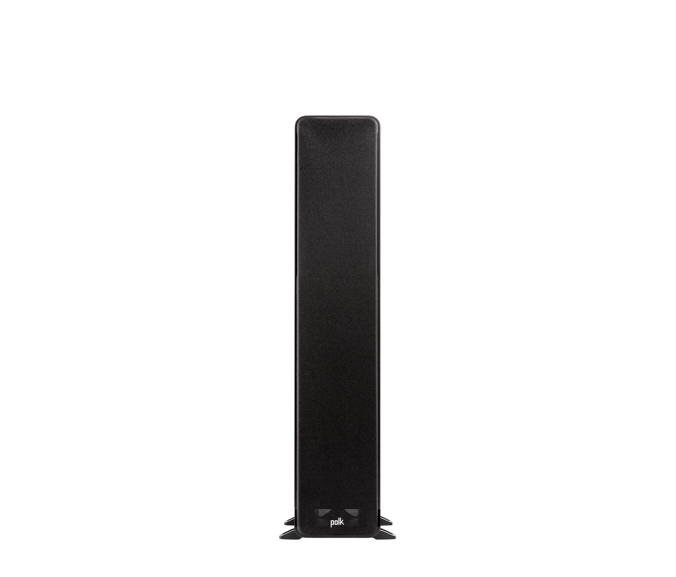 Polk Audio Signature Elite ES50, vedere frontală, negru, grilaj față montat, boxă de podea pentru home theater.