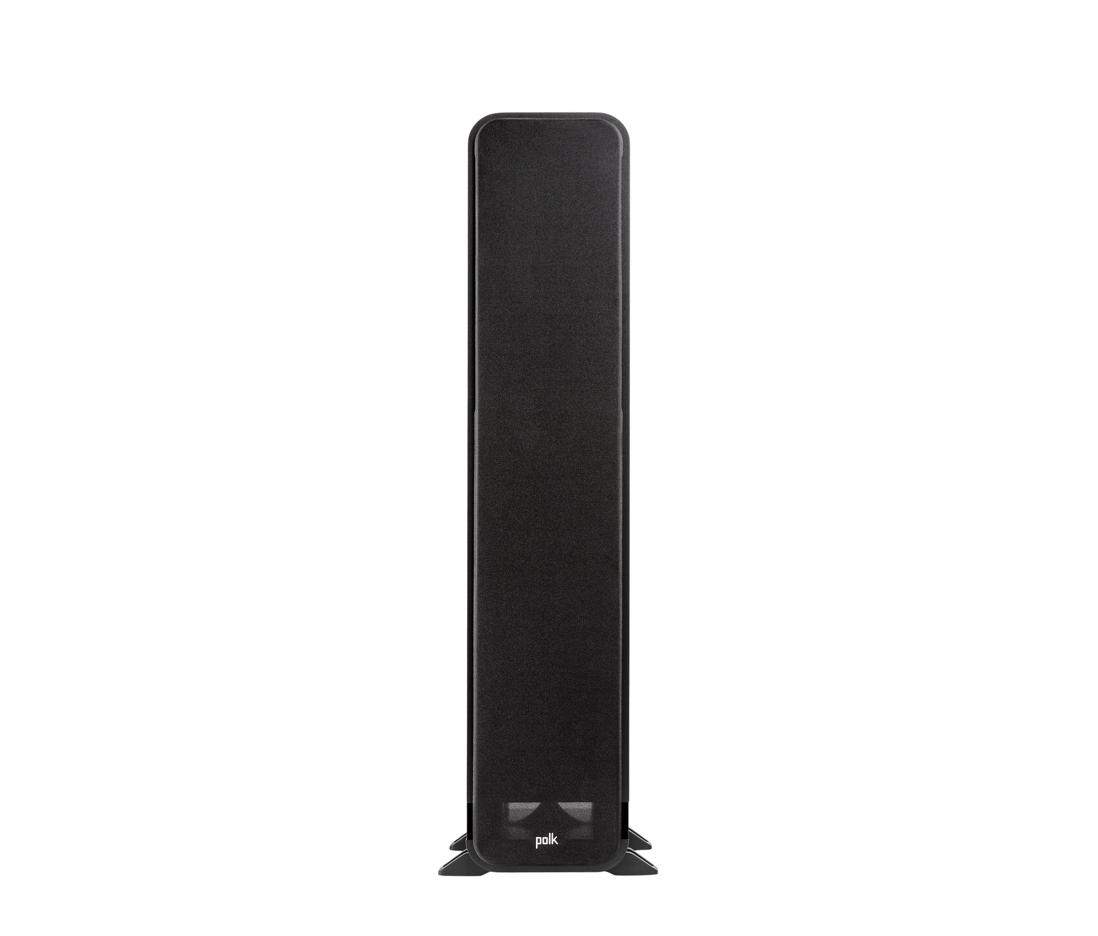 Polk Audio Signature Elite ES55, vedere frontală, culoare neagră, grilaj față vizibil, boxă de podea.