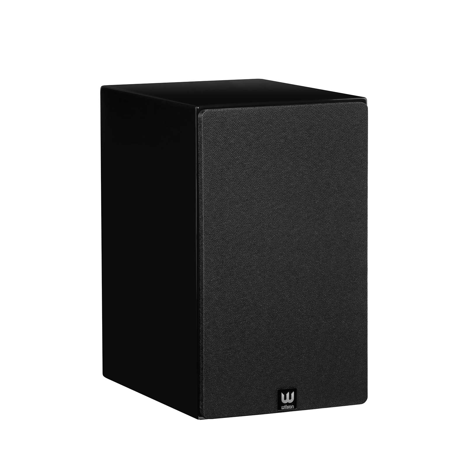 Boxă Wilson Exclusive 4, neagră, vedere diagonală dreapta cu grilă frontală montată, ideală pentru home theater.