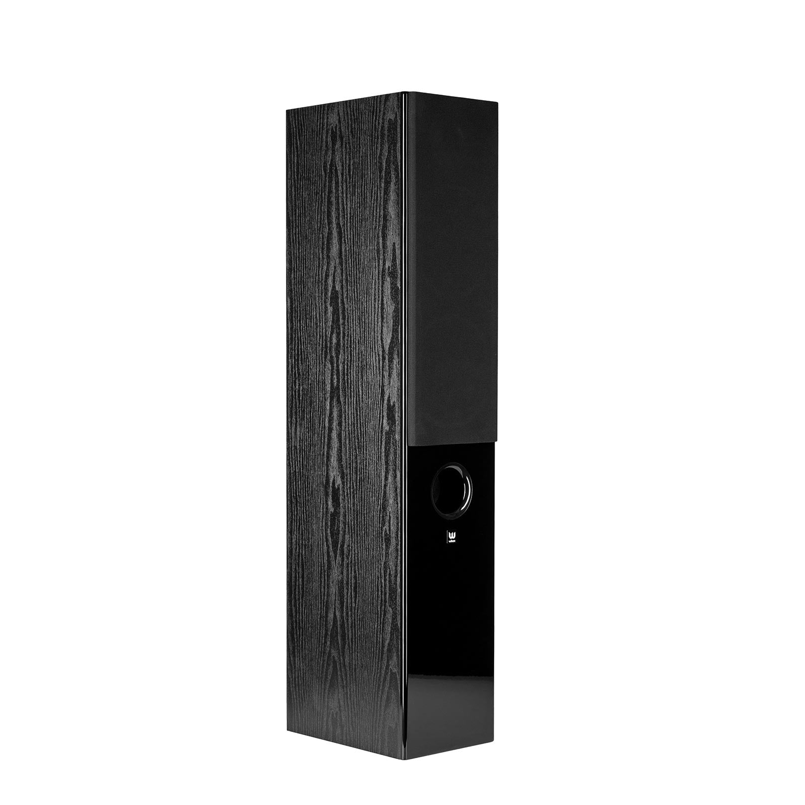 Boxă de podea Wilson Raptor 7, vedere laterală, finisaj negru, port bas reflex vizibil, ideală pentru audiofilie.