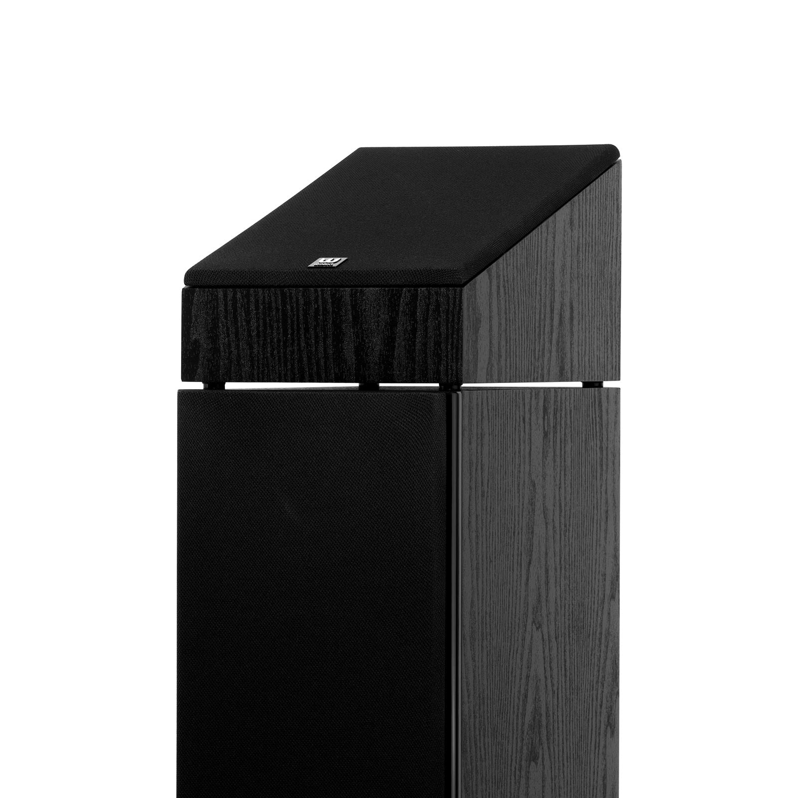 Boxa Wilson Raptor X Black, vedere laterală, evidențiind partea superioară înclinată și textura lemnului.