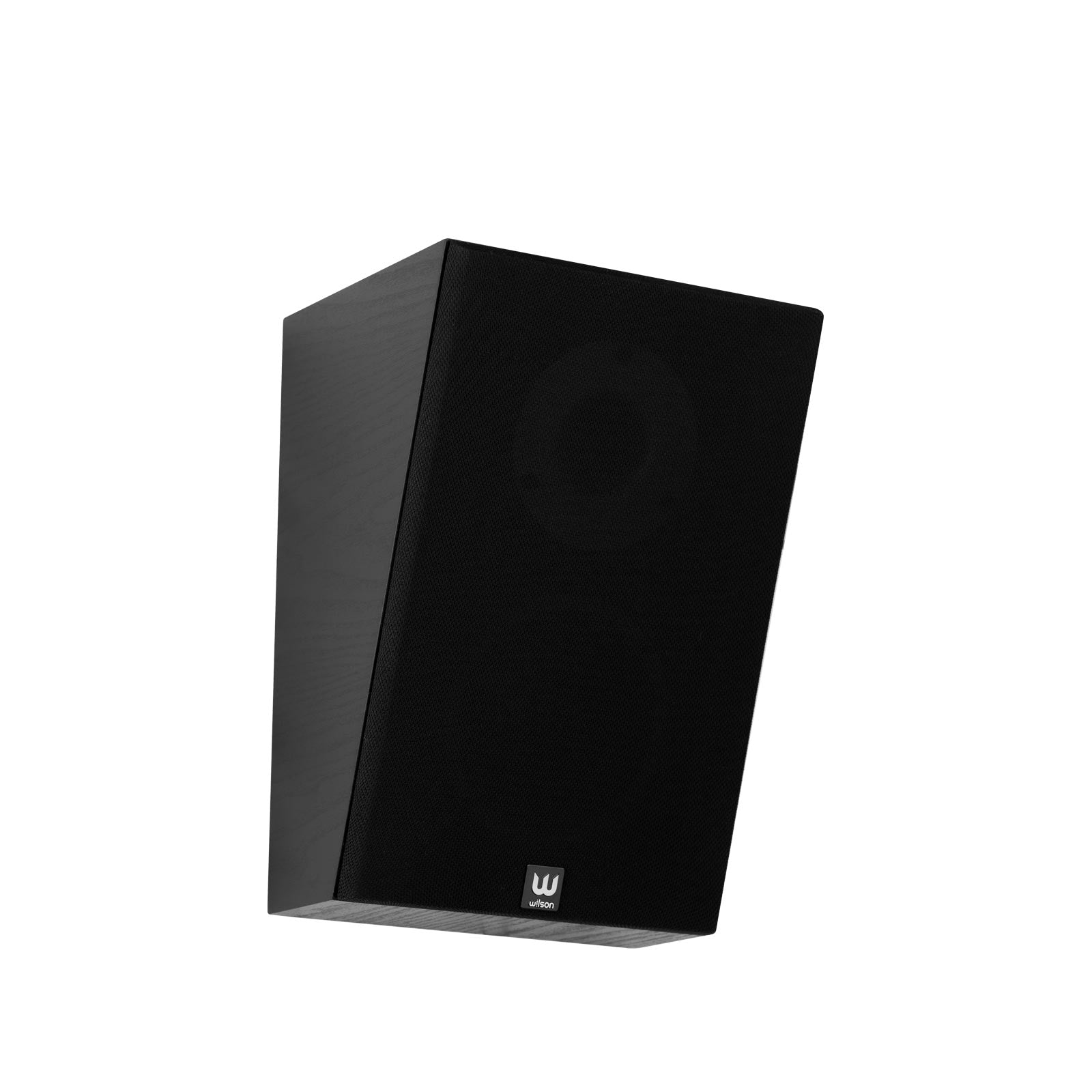 Boxă Wilson Raptor X neagră, vedere frontală, grilaj vizibil, logo Wilson la bază. Ideală pentru sistem home theater.