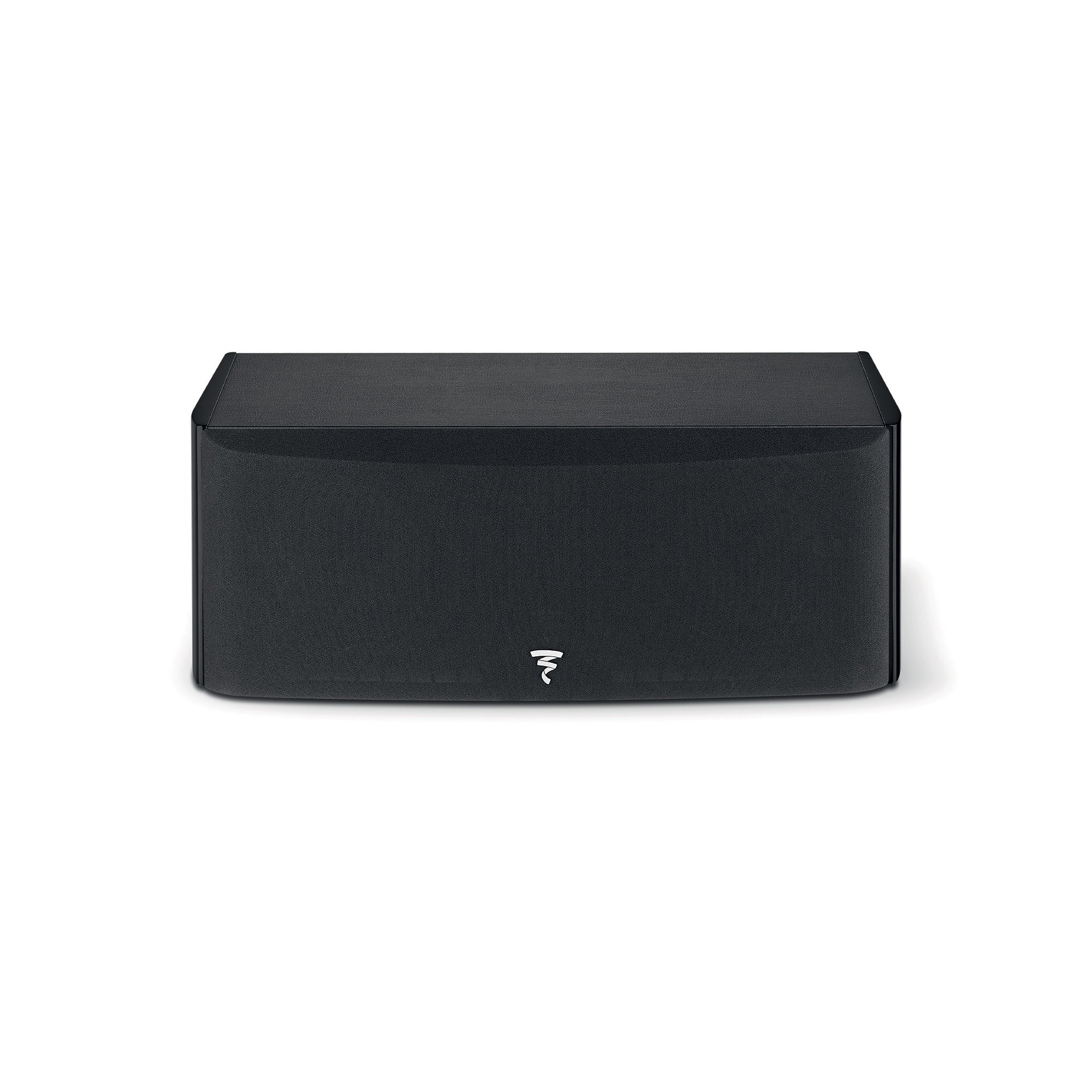 Boxa centrală Focal ARIA EVO X CENTER, vedere frontală, culoare neagră, grilaj frontal vizibil.