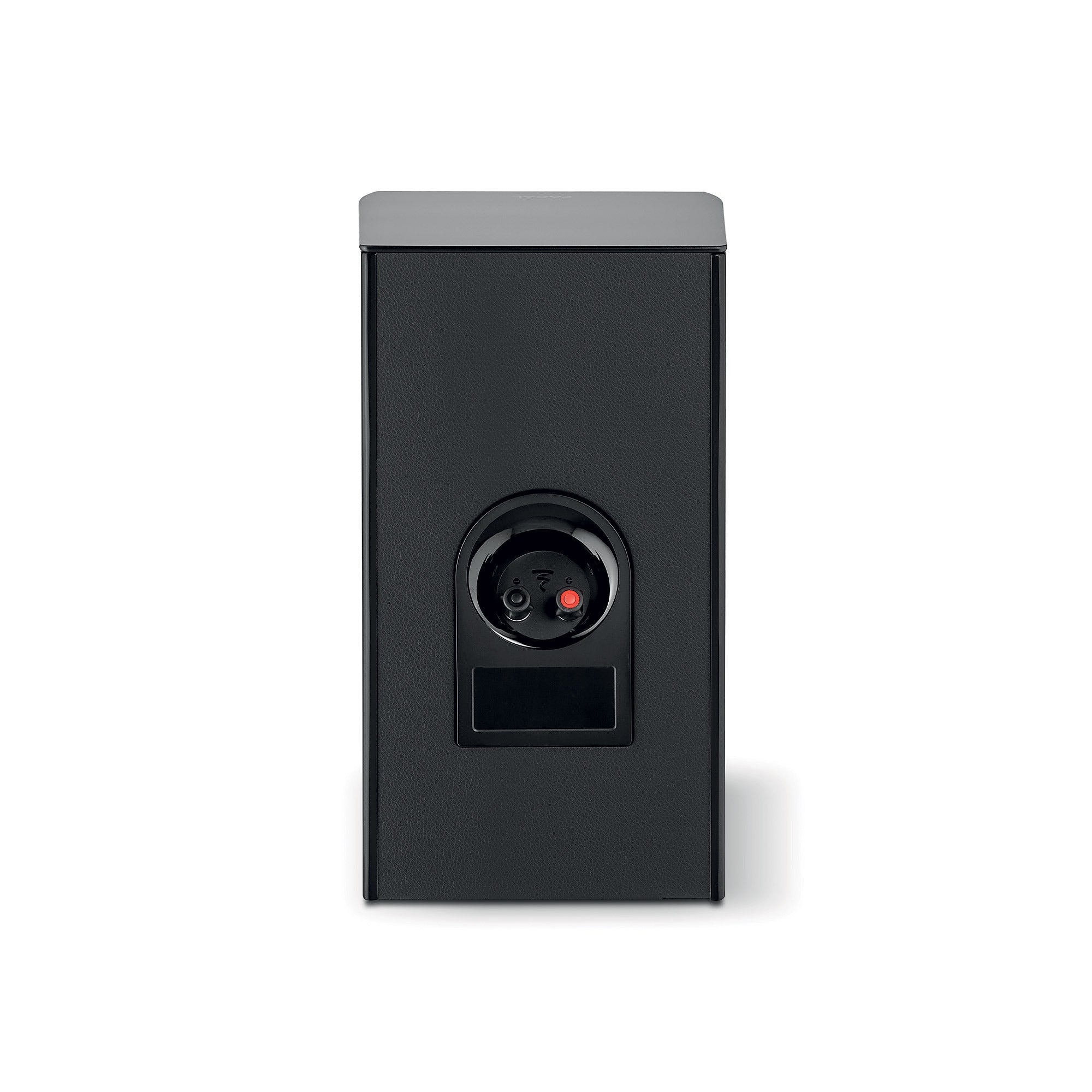 Spatele boxei Focal ARIA EVO X N°1, culoare negru, arată conectorii pentru cabluri audio.