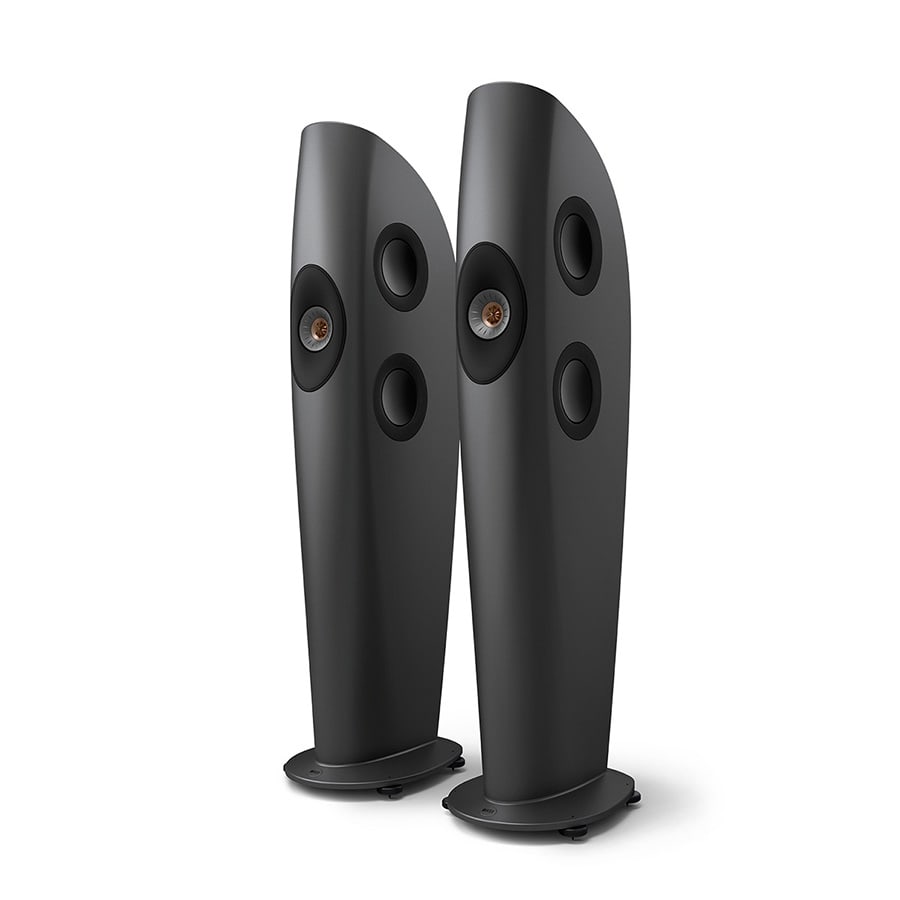 Boxe de podea KEF Blade Two Meta finisaj Charcoal Grey / Bronze, fotografie oficială KEF