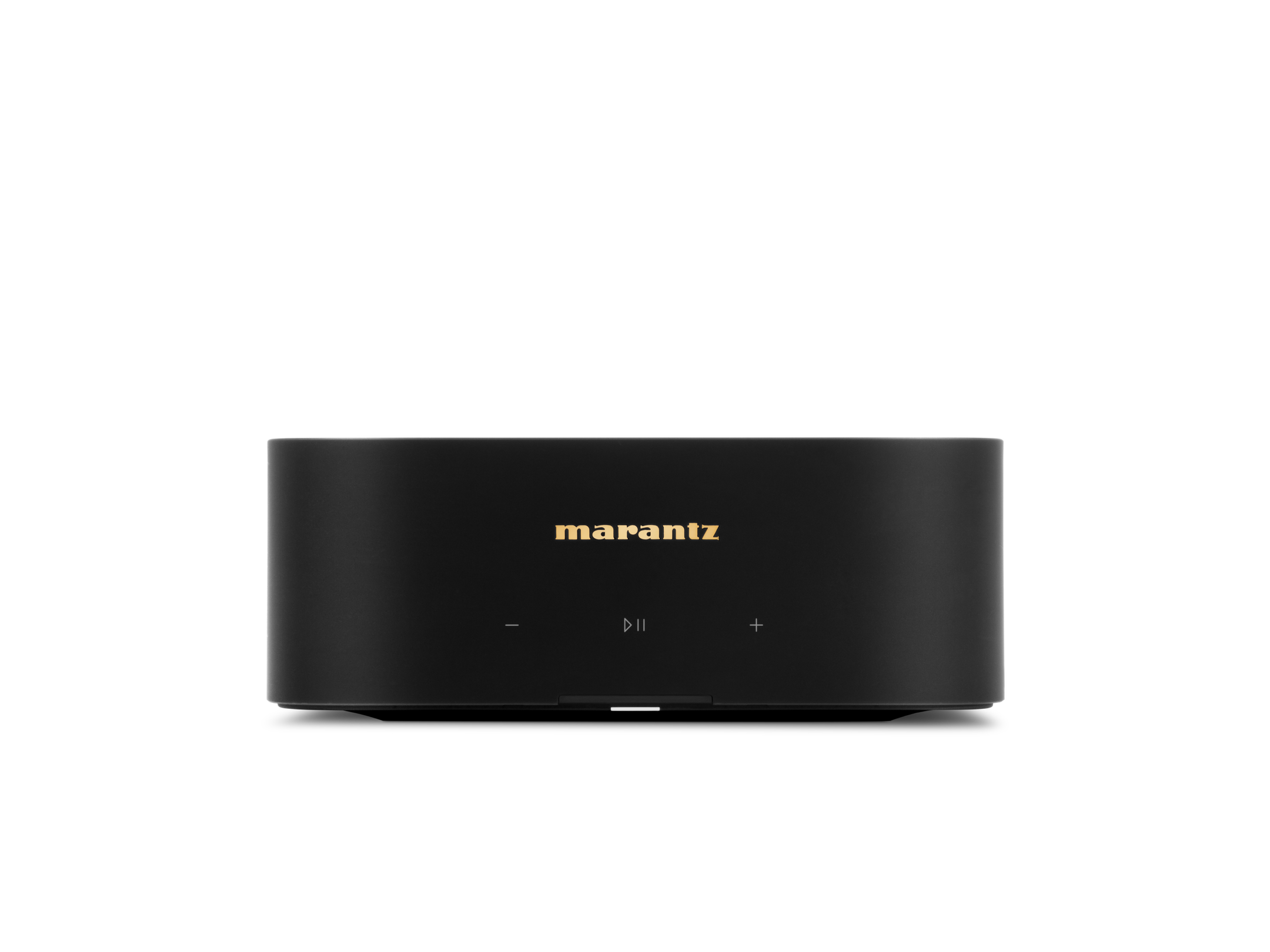 Amplificator Marantz Model M1, vedere frontală, culoare neagră, cu logo auriu și butoane de control vizibile.#color_black
