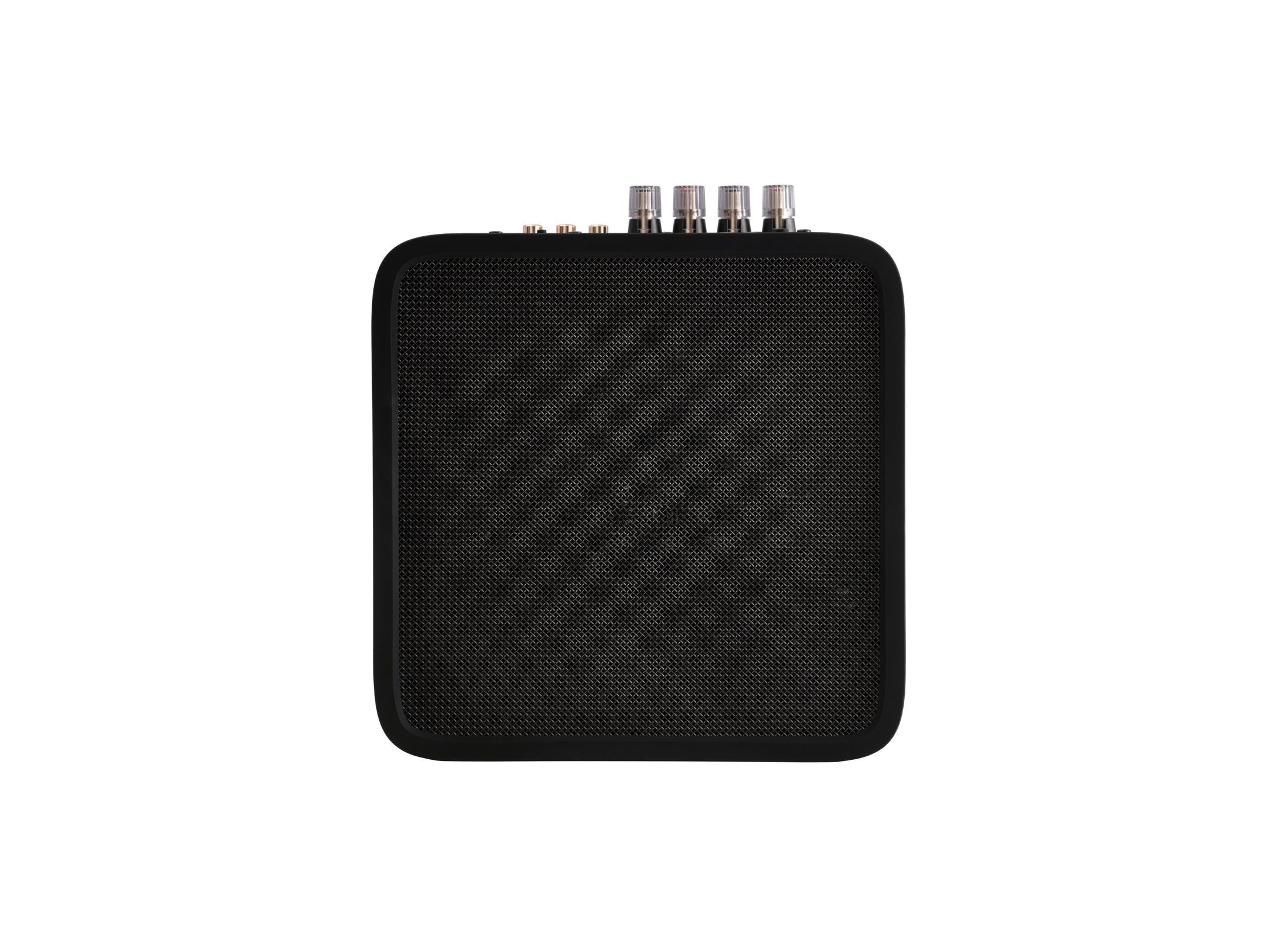 Marantz Model M1 Amplificator, vedere de sus, culoare neagră, afișând conectorii pentru cabluri audio.