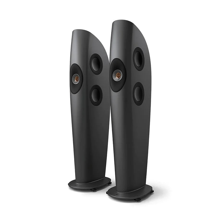 KEF Blade Two Meta Boxe de podea - Pereche Charcoal Grey / Bronze, imagine oficială.