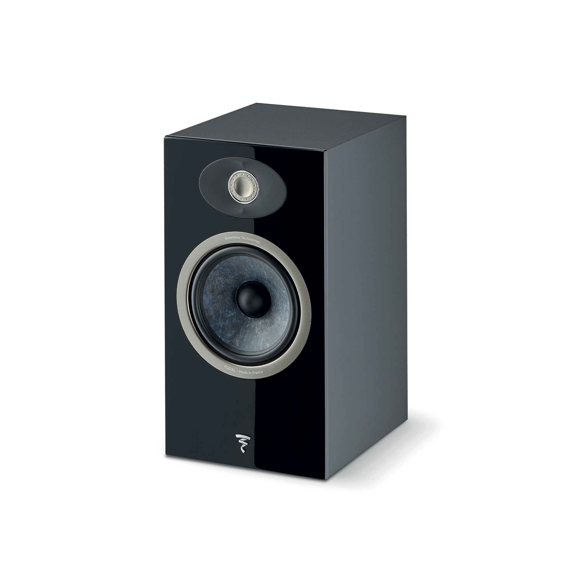 Focal Theva N1 Boxe de raft, vedere din unghi de 34°, culoare negru, tweeter și woofer vizibile.#color_black