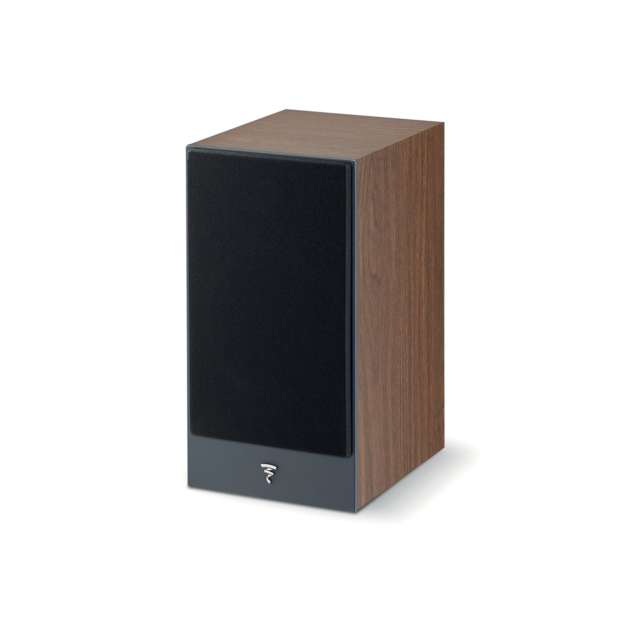 Focal Theva N1 Boxe de raft, vedere din dreapta, finisaj lemn, grilaj frontal negru, logo vizibil.