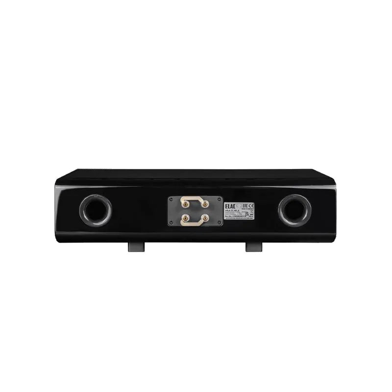 Spate boxă centrală Elac Vela CC 401.2 negru, cu conectori bi-wire și două porturi bass reflex vizibile.
