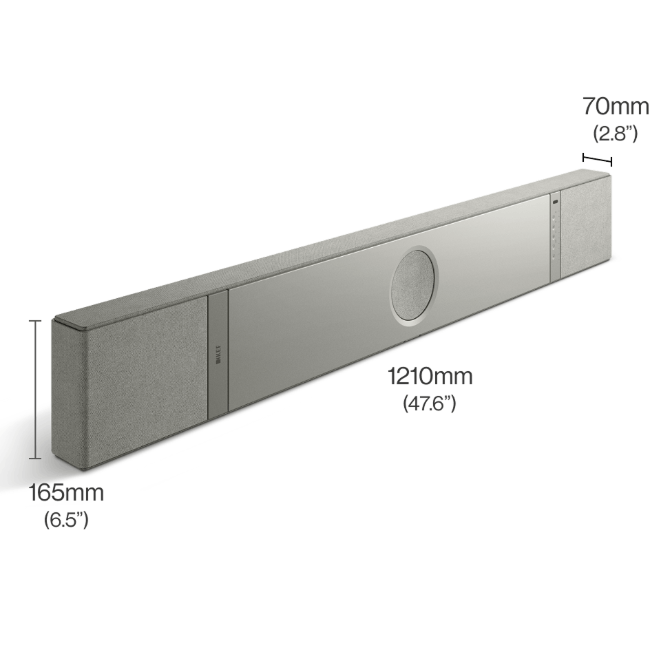 KEF XIO Soundbar Silver Grey, imagine oficială KEF 4.