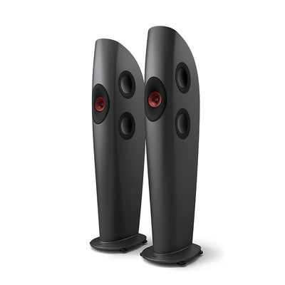 KEF Blade Two Meta Boxe de podea - Pereche Charcoal Grey / Red, imagine oficială.