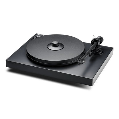 Pick-up Pro-Ject 2Xperience negru, vedere lateral față-dreapta, braț audio și platan clar vizibile.
