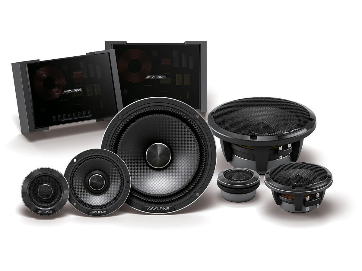 Set boxe auto Alpine HDZ-653 pe 3 căi, componentele complete