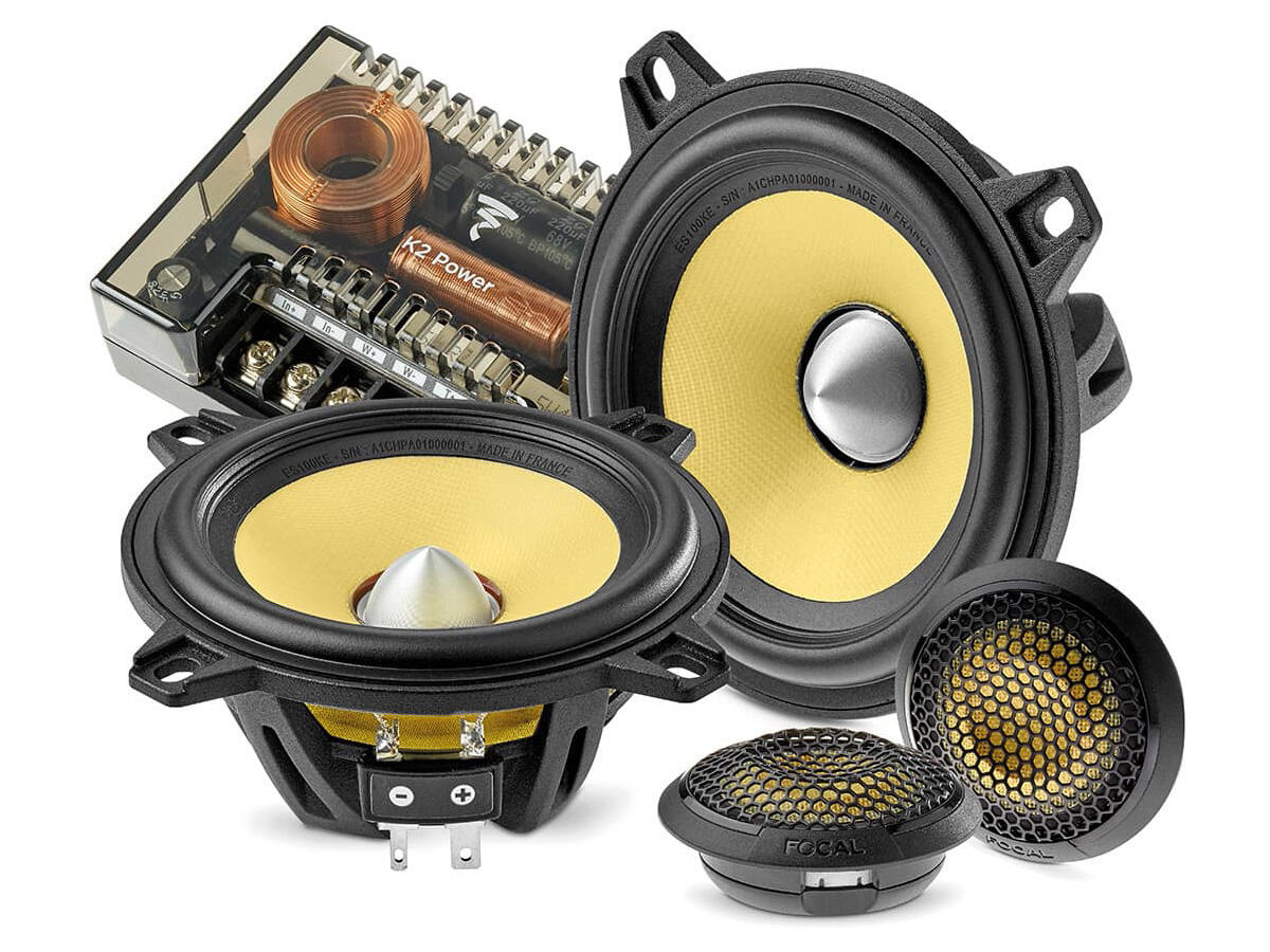 Set boxe auto pe 2 căi Focal ES 100 KE de 10 cm cu membrane K2 galbene