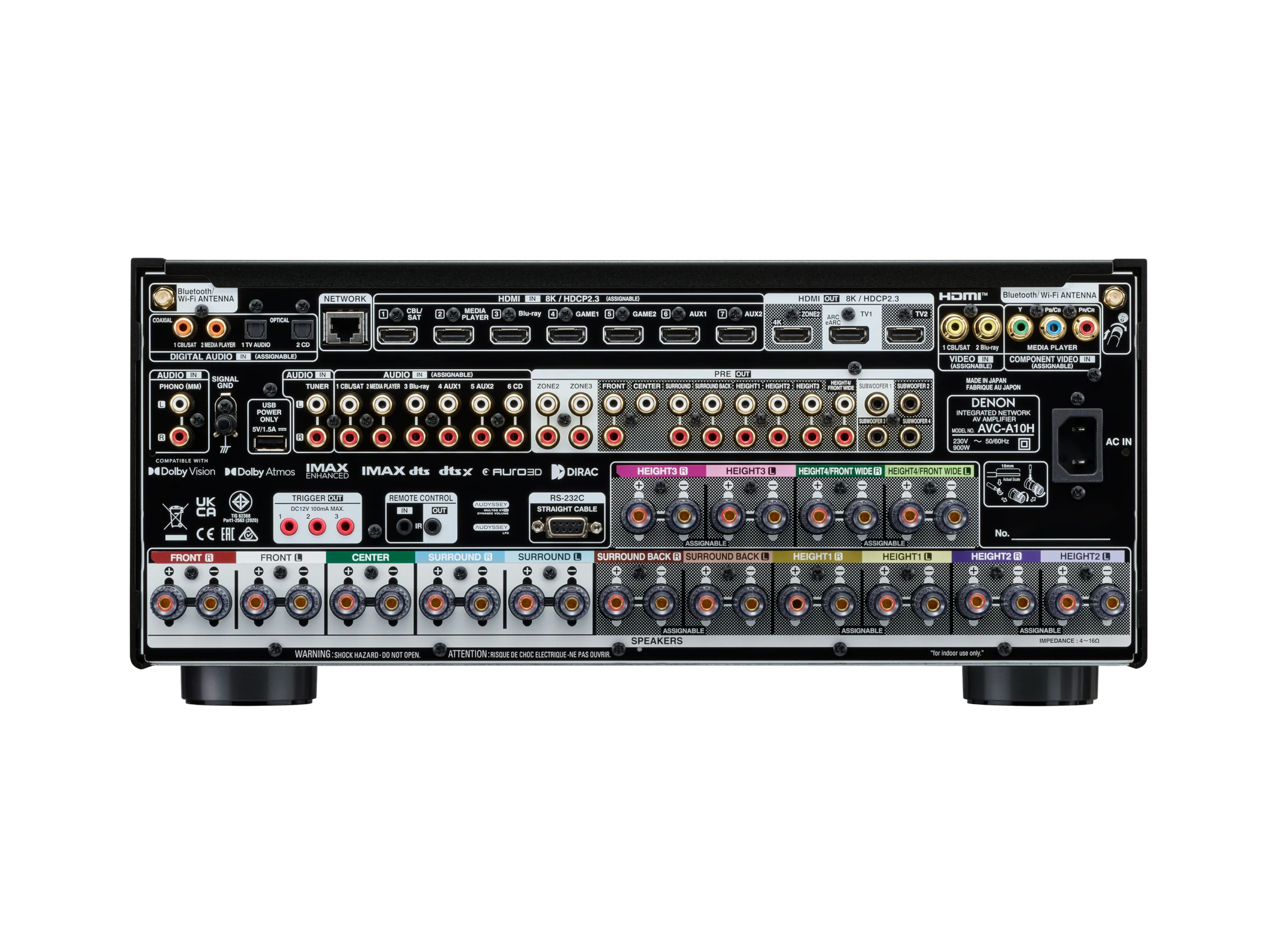 Denon AVC-A10H Receiver AV Black, imagine oficială.