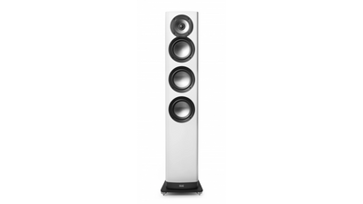 Elac Navis ARF51 Boxe active de podea, White HG, vedere frontală.