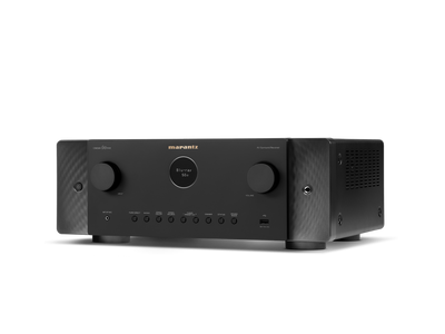 Receptor AV Marantz Cinema 60 DAB negru, vedere studio unghi stânga, butoane frontale și port USB vizibile.