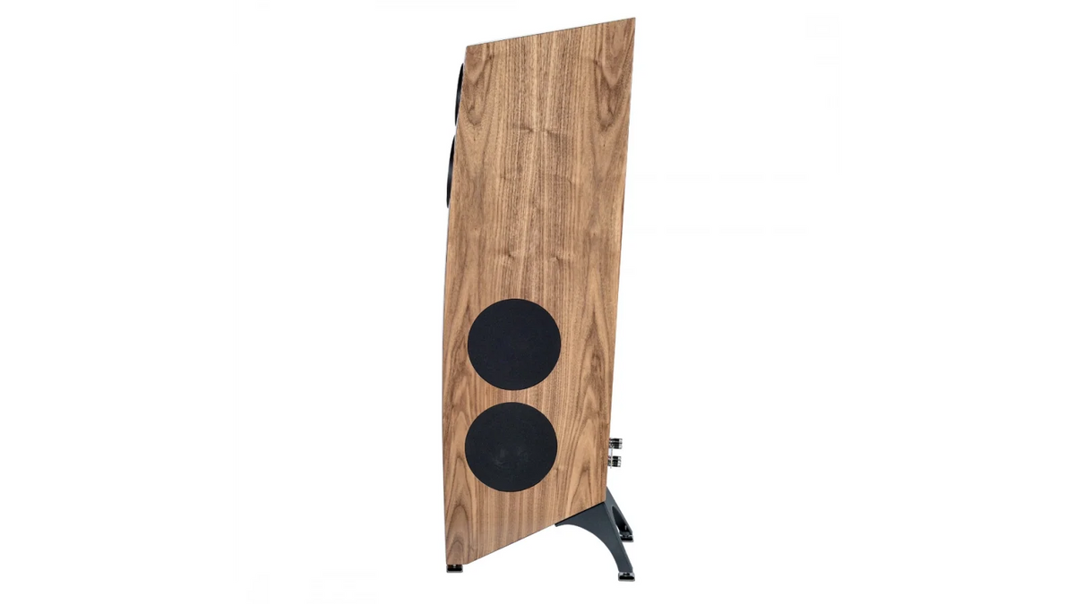 Elac Concentro S 509 Boxe de podea - Pereche, finisaj Walnut, vedere laterală.
