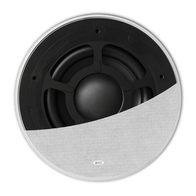 Subwoofer încastrabil KEF Ci250RRb-THX, vedere frontală cu decupajul de montaj