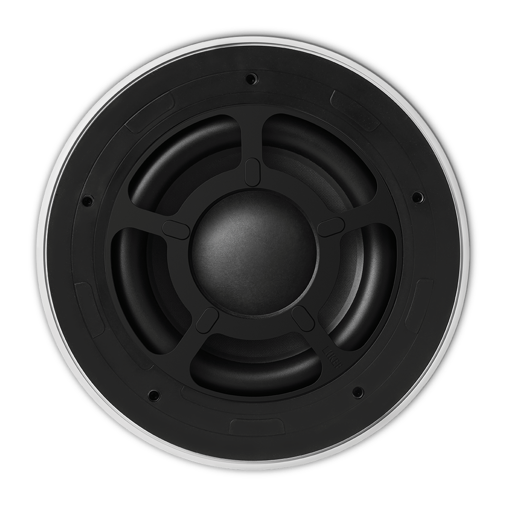 KEF Ci250RRb-THX, vedere frontală a driverului de bas de 250 mm