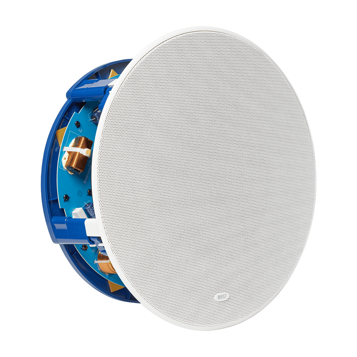 KEF Ci250RRM-THX, vedere din perspectivă cu grila magnetică montată