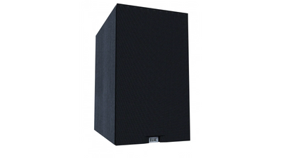 Boxă Elac Debut 3.0 DB53 vedere frontală, culoare neagră, grilaj textil și logo ELAC vizibil jos.