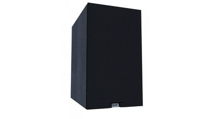 Boxă Elac Debut 3.0 DB53 vedere frontală, culoare neagră, grilaj textil și logo ELAC vizibil jos.